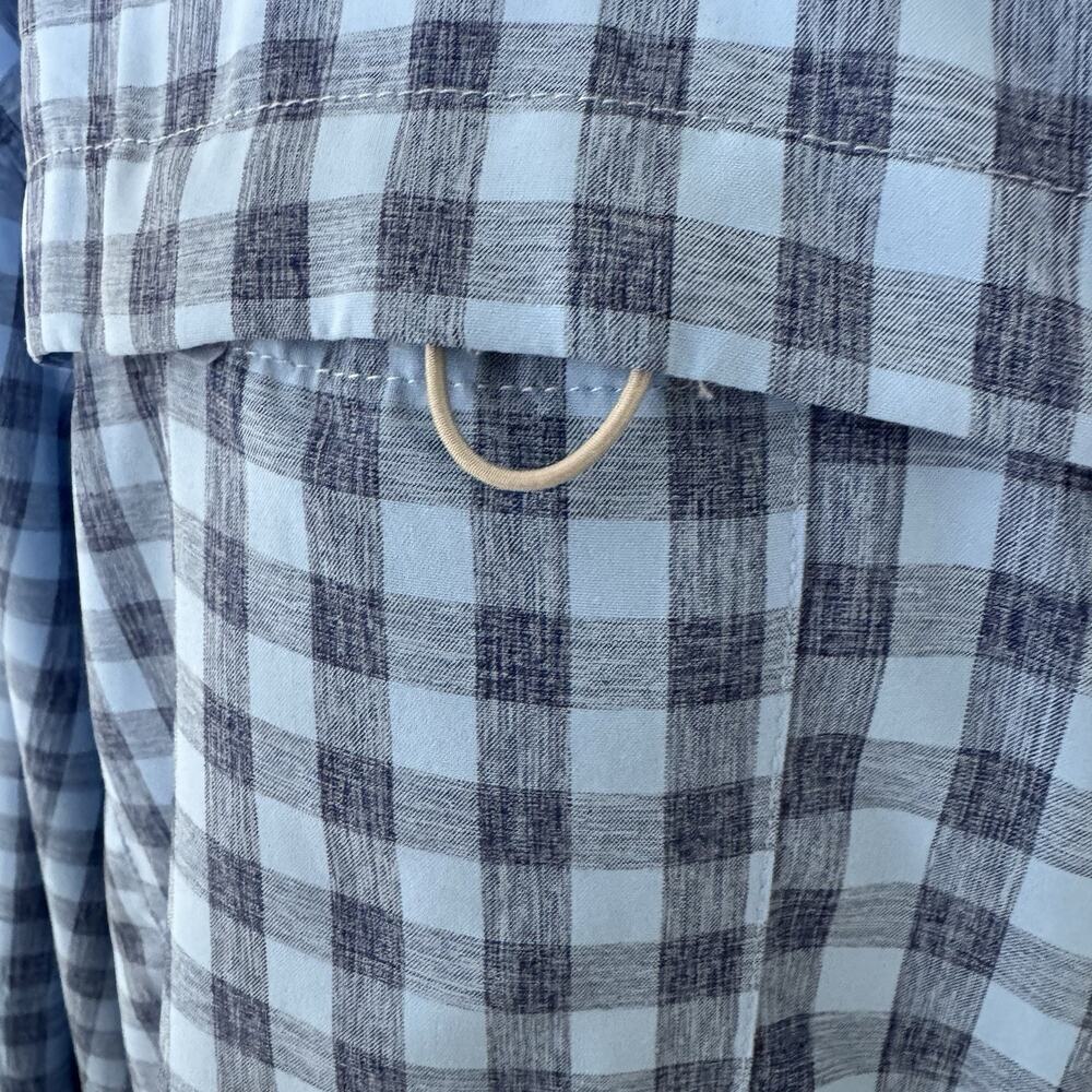 Habit Fishing Shirt Mens 3XL Blue Plaid Long Sleeve Vented Performance Outdoors - Picture 8 of 13